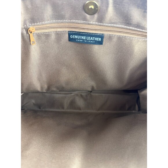 Italian Croc-Embossed Camel Brown Genuine Leather Tote bag Italy, Pristine - Picture 15 of 16